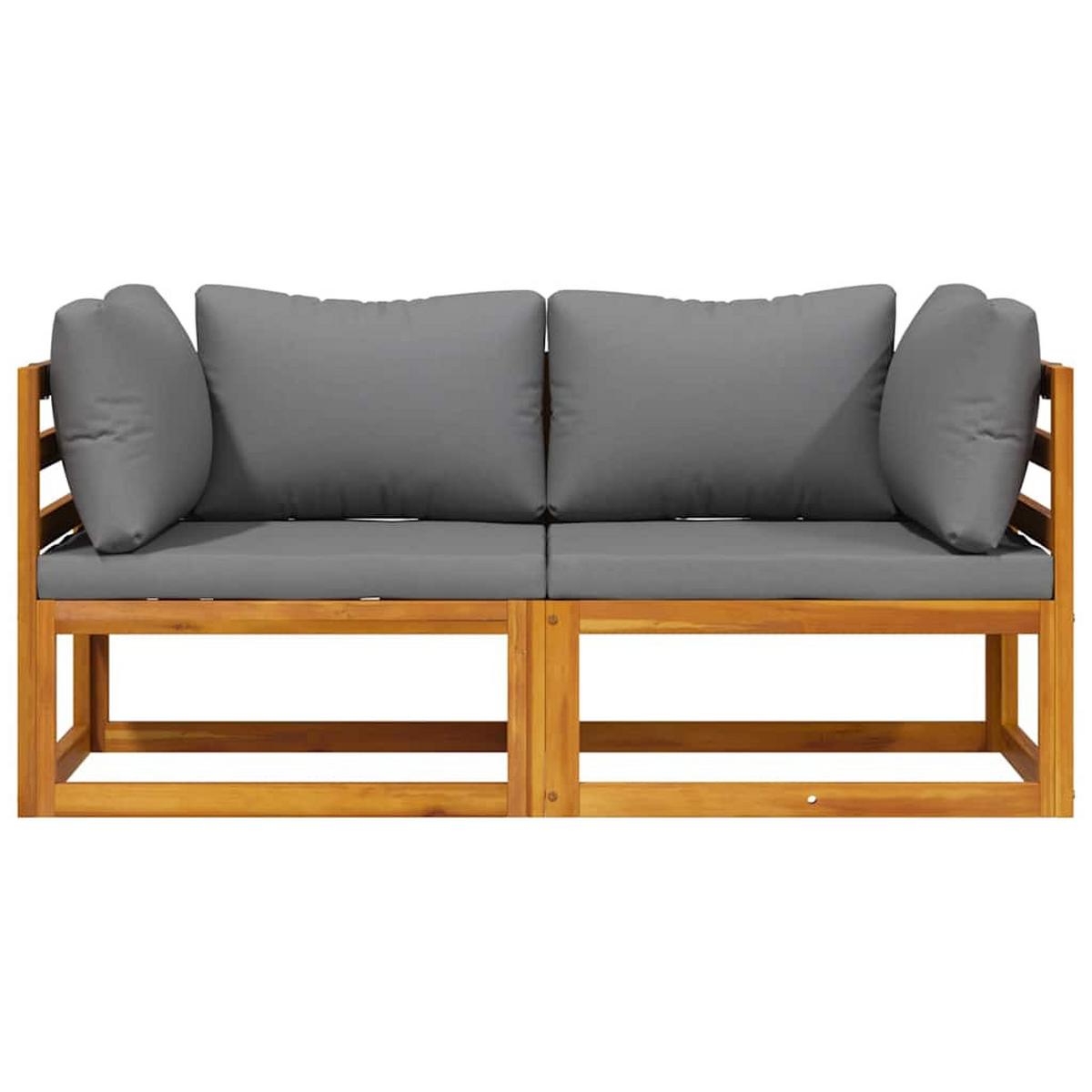 GARTENSOFA RYQV 70/60/70 cm （2er-set) - Grau, Holz (70/60/70cm) - ZMH