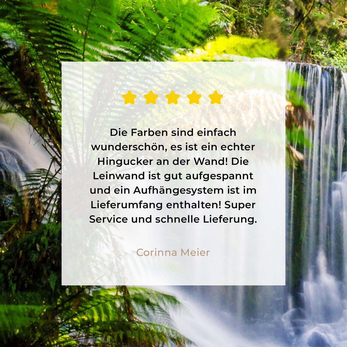 LEINWANDBILD Dschungel - Wasserfall - Australien - Pflanzen - Natur Room Decor 30x40 cm - Dunkelgrün, Textil (30/40cm) - MuchoWow