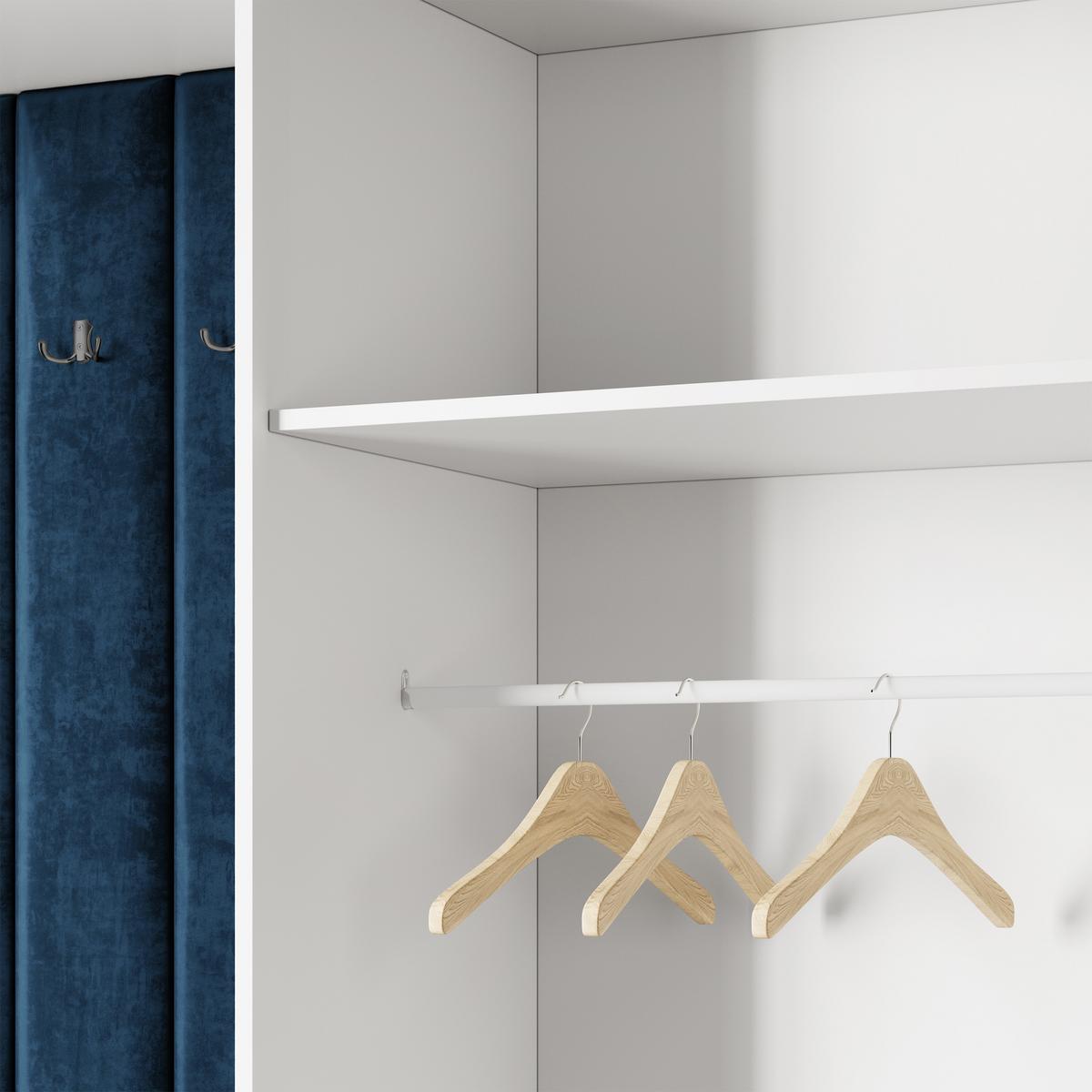 GARDEROBENSCHRANK REMA 200/240/60 cm Modern Garderobe-Set Eiche Lefkas - Blau/Eichefarben, Holzwerkstoff (200/240/60cm) - MASSENO