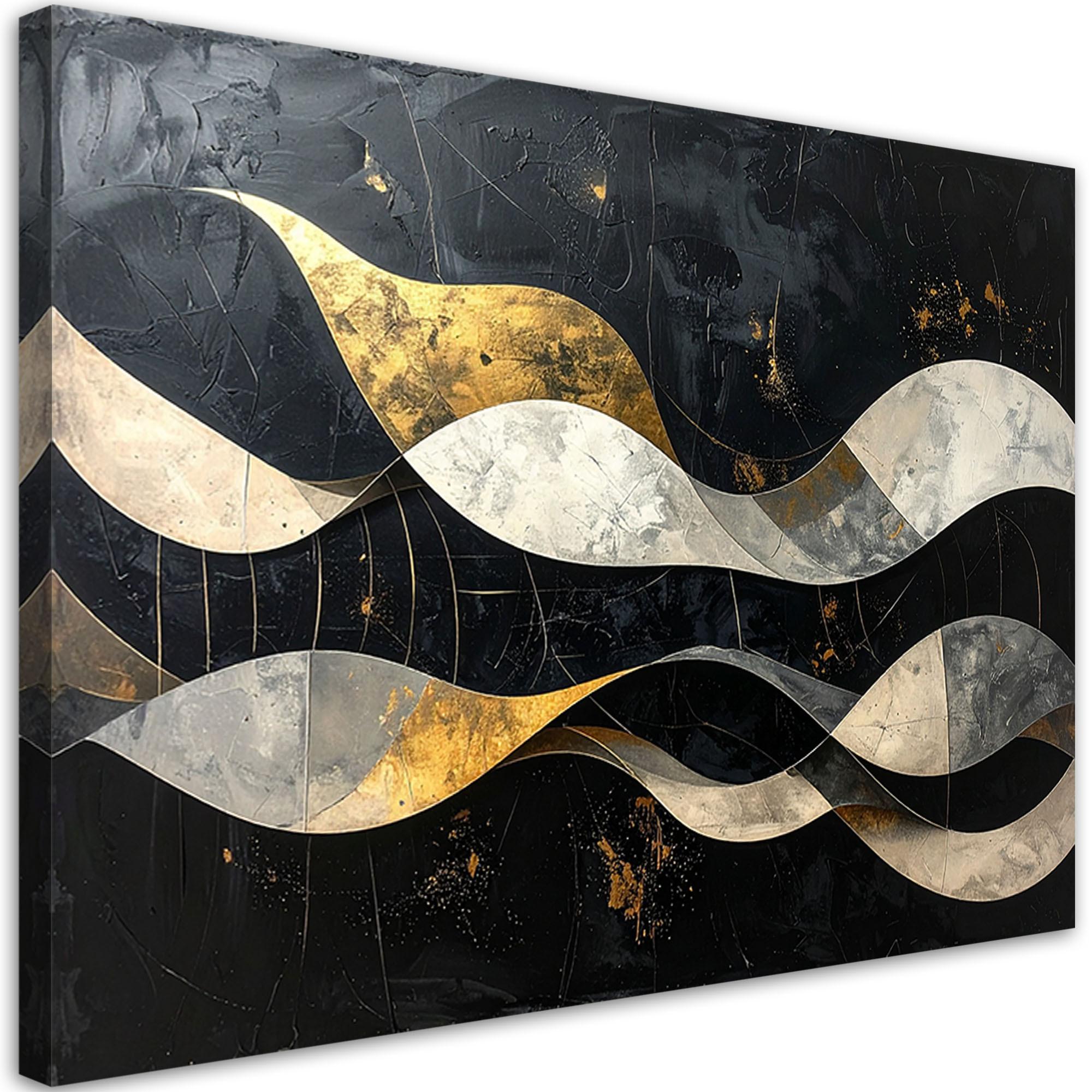 LEINWANDBILD Abstraktion 30x20cm - Schwarz, Textil (30/20cm) - Feeby