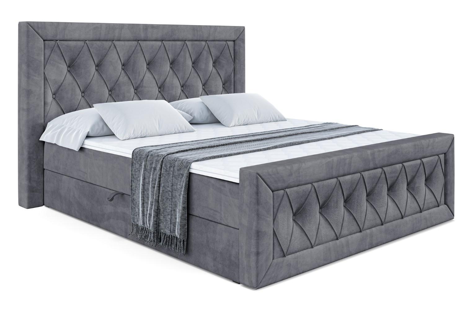 BOXBETT NOEL-Z - 180 x 200 - H4 - Dunkelgrau - Dunkelgrau, Holzwerkstoff (180/200cm) - ALTDECOR
