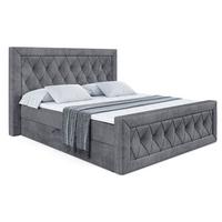 BOXBETT NOEL-Z - 180 x 200 - H4 - Dunkelgrau - Dunkelgrau, Holzwerkstoff (180/200cm) - ALTDECOR