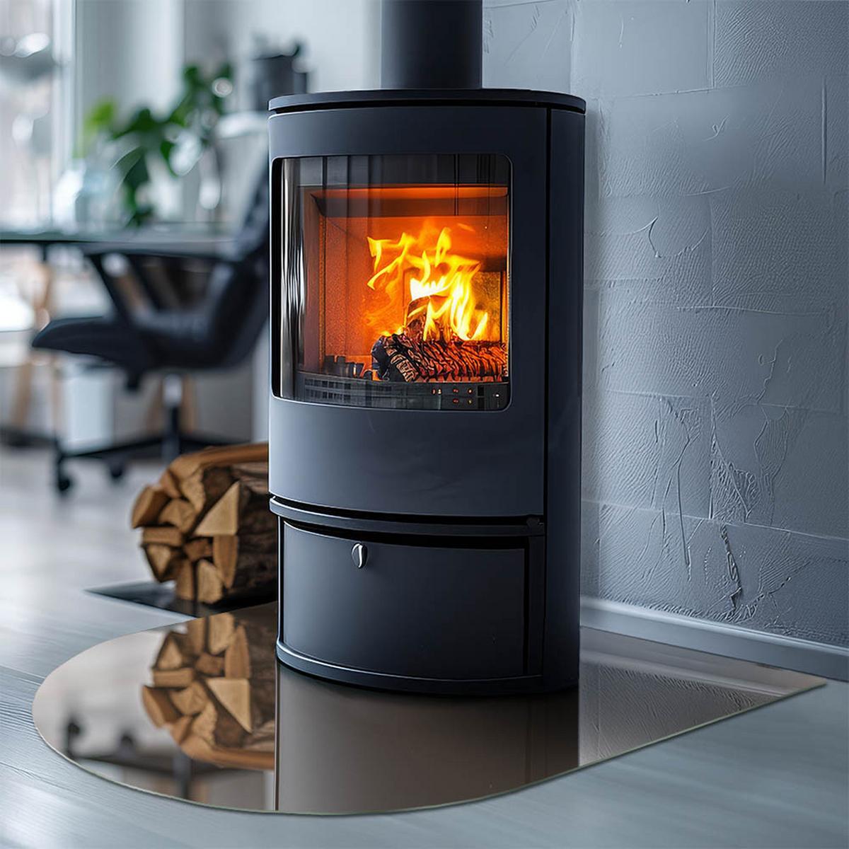 GLASPLATTE für Kamin 80x70 cm - Braun, Glas (80/70/0.4cm) - TULUP