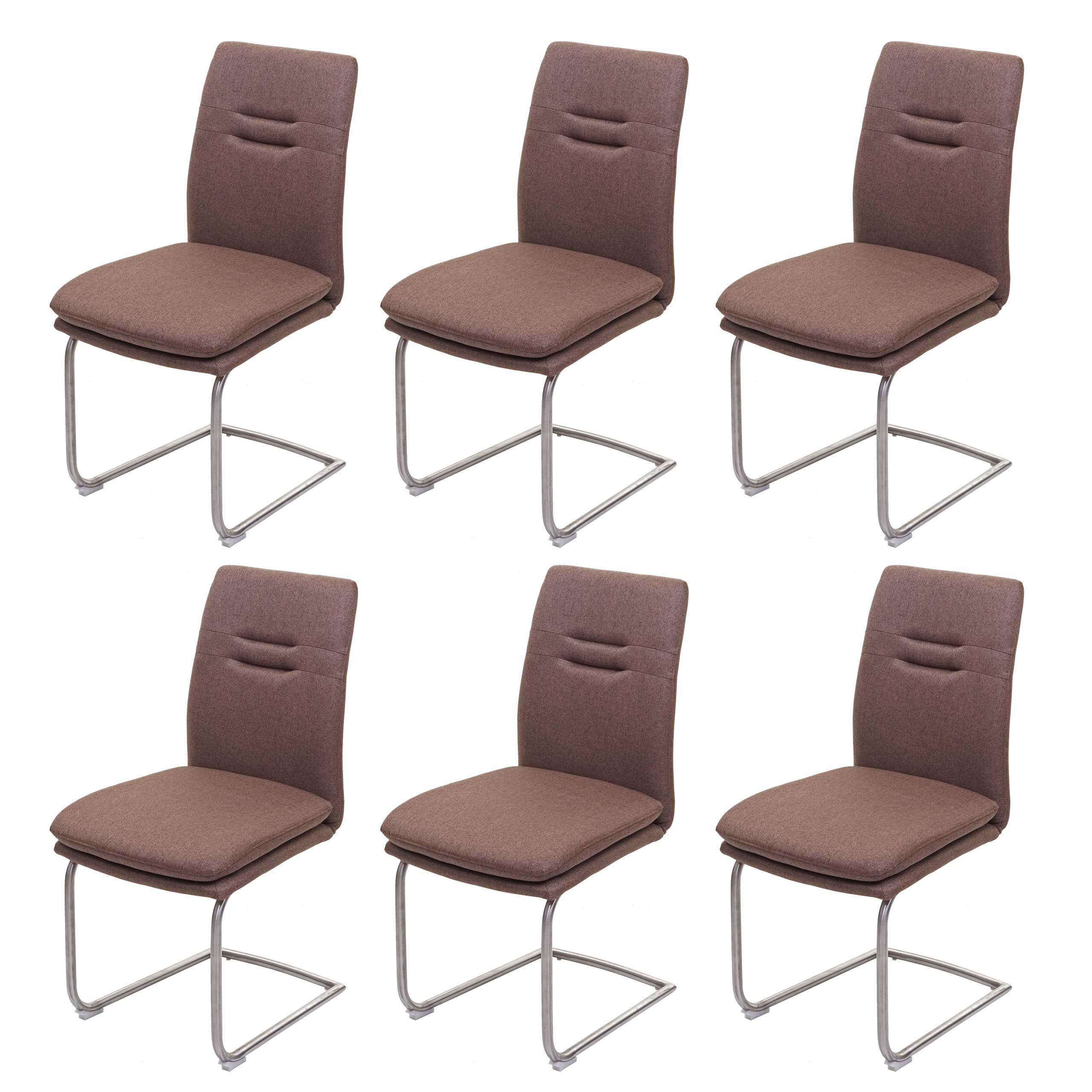 ESSZIMMERSTUHL Braun 6er-Set - Braun, Textil (47/92/57cm) - MCW