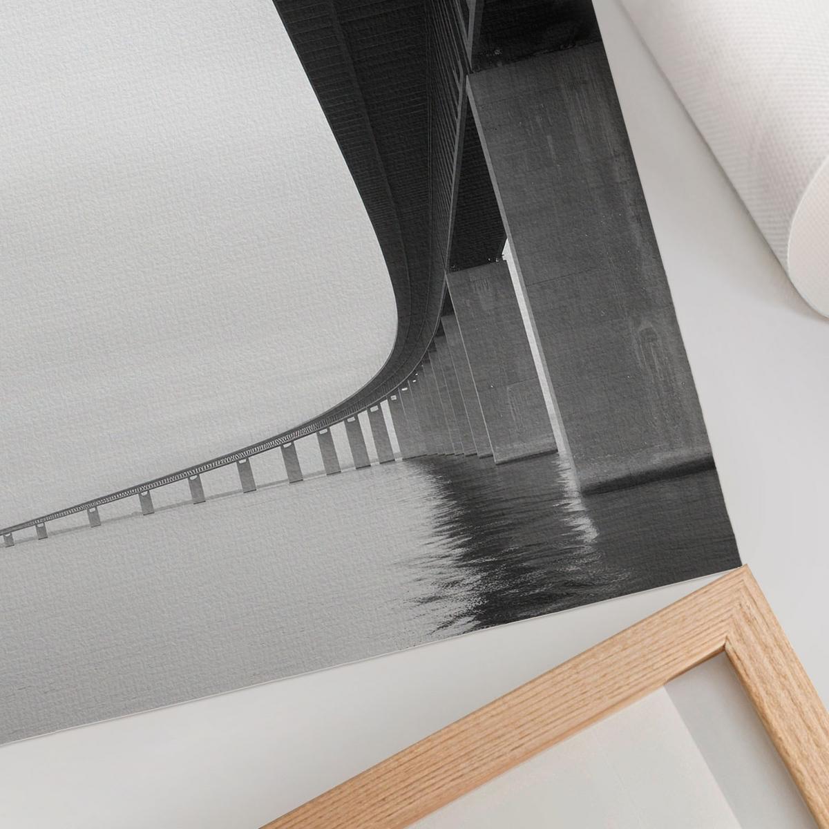 POSTER - 21x29 cm - Sample - Brücke und Wasser - Grau, Textil (21/29.7/0.1cm) - TULUP