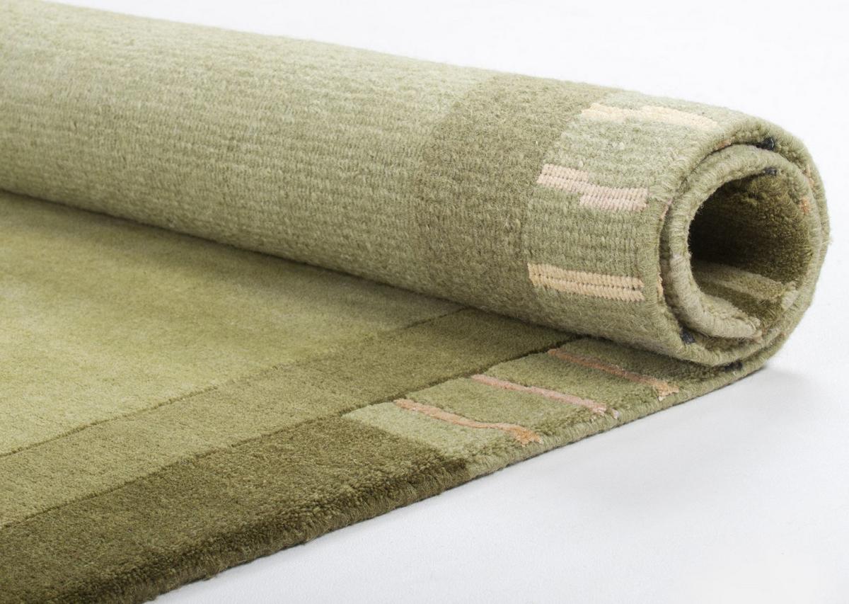 HANDKNÜPFTEPPICH Kailash 40x60 cm - Grün, Textil (40/60cm) - THEKO