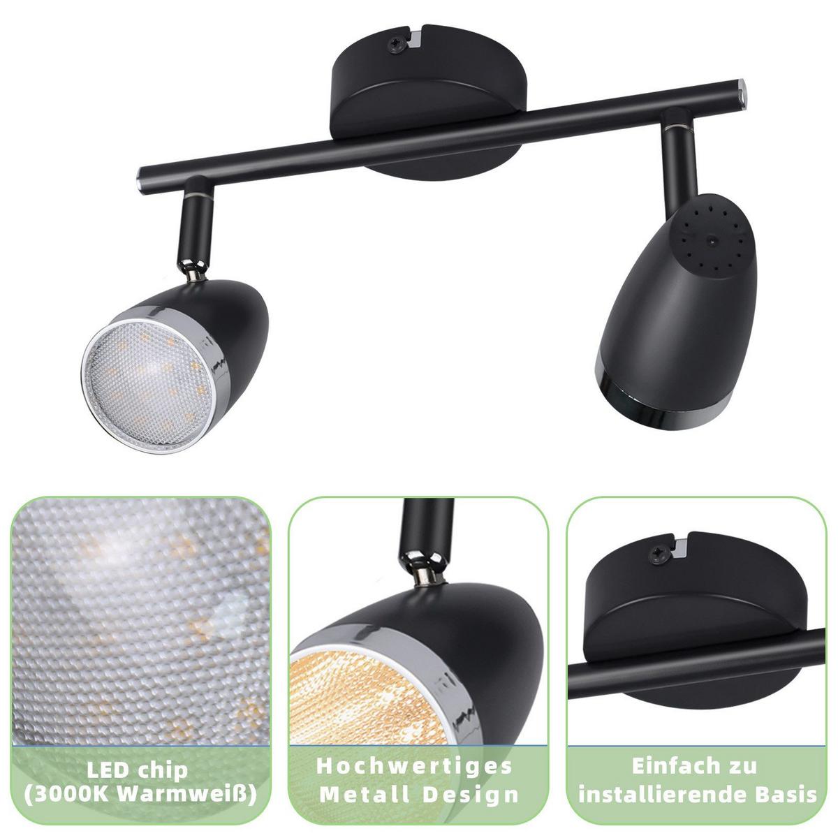 LED-DECKENSTRAHLER Letizia 2-flammig 25/15.5/5.6cm - Dunkelgrau, Metall (25/15.5/5.6cm) - Nettlife