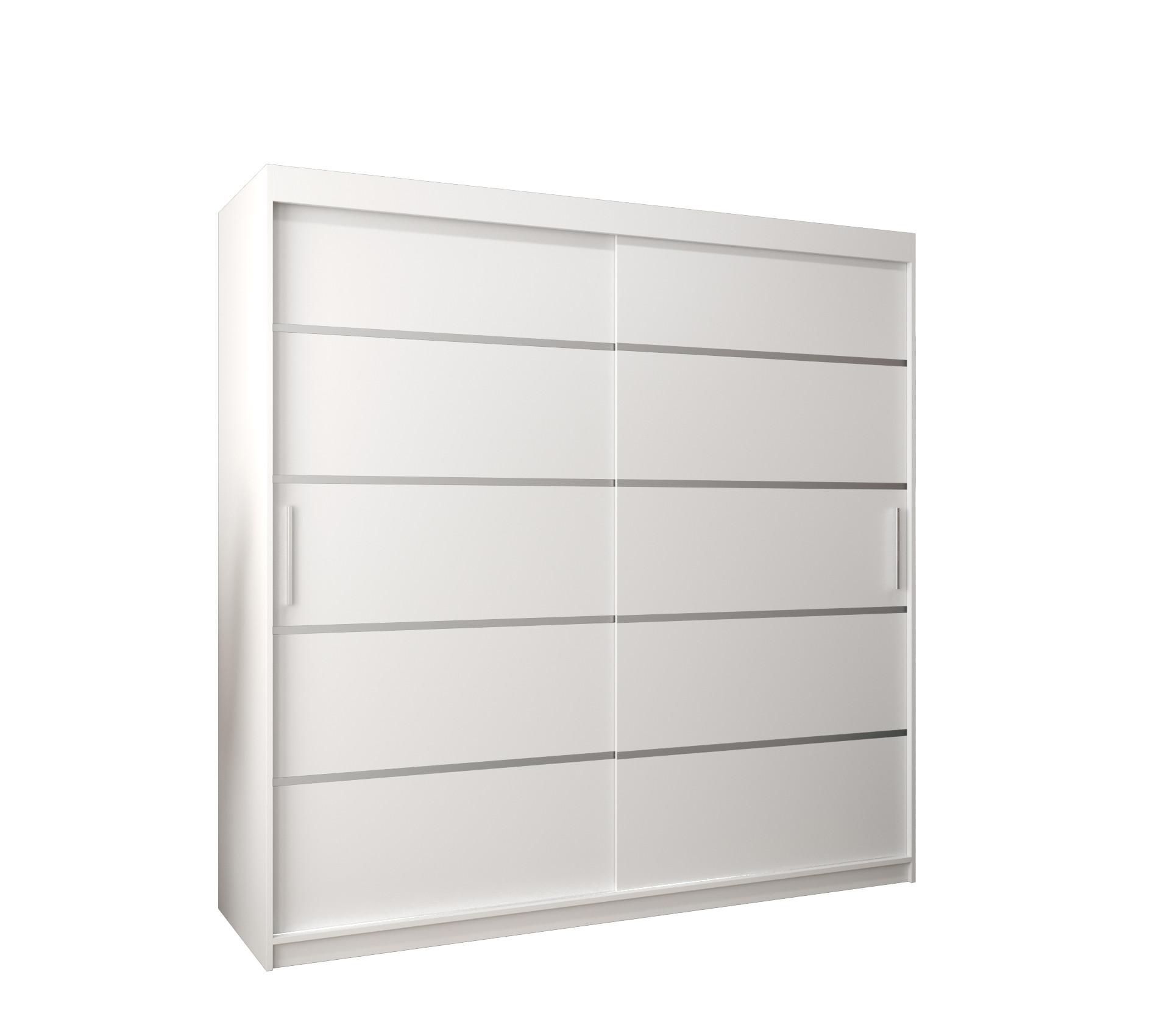 SCHWEBETÜRENSCHRANK 200/200/62 2-türig - Silberfarben/Weiß, Holz/Kunststoff (200/200/62cm) - MÖBEL KRYSPOL