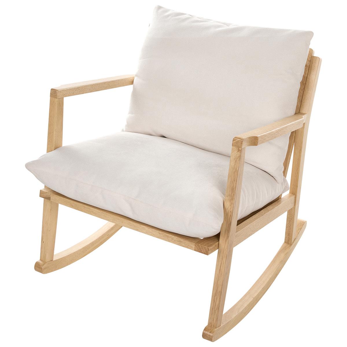 SCHAUKELSESSEL Holz Hellbraun/Hellbeige Kjevik - Beige/Braun, Textil (65/75/75cm) - Beliani