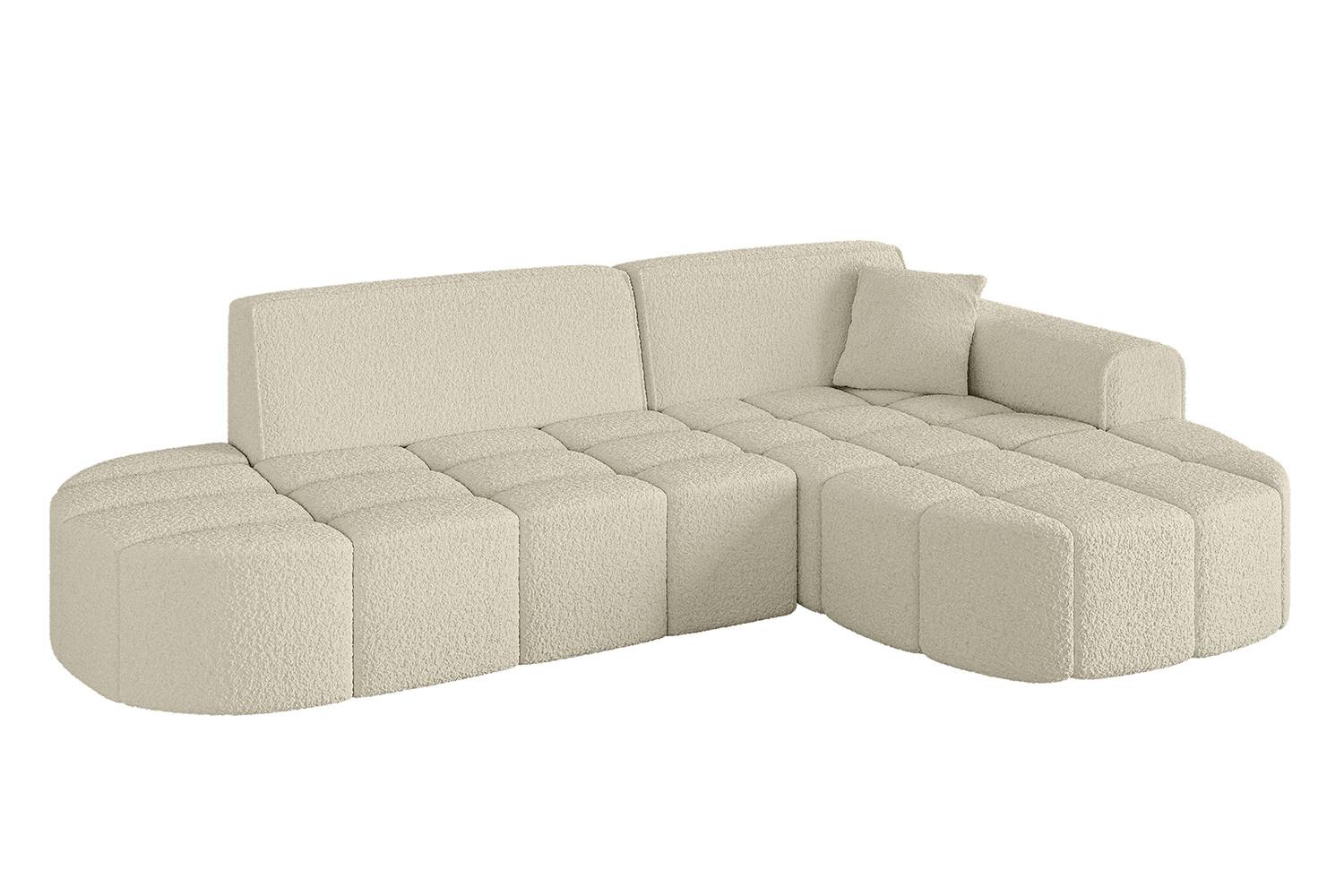 ECKSOFA Ottomane Rechts LIVO-L1 - 252x173x79,5 cm Beige - Beige, Holzwerkstoff/Textil (252/173cm) - ALTDECOR