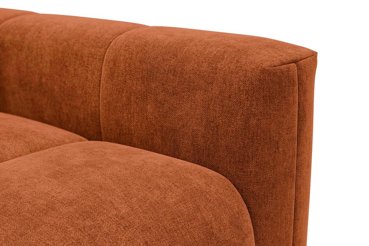 ECKSOFA VERONA 4-Sitzer links, Orange - Schwarz/Orange, Holz/Textil (266/173cm) - Courtois Laville