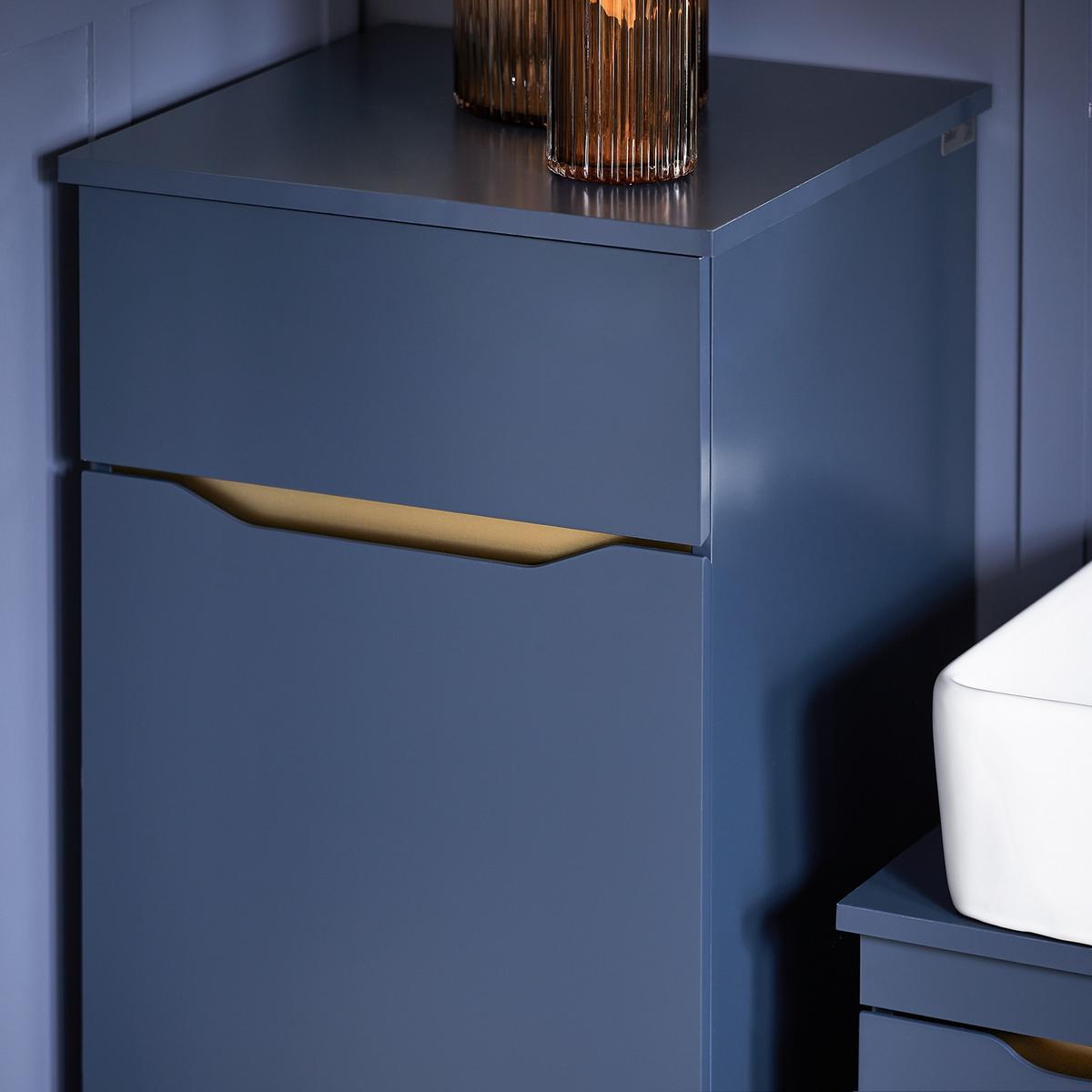 WÄSCHESCHRANK mit Wäschesack Blau - Blau, Holz/Holzwerkstoff (40/96/40cm) - SoBuy