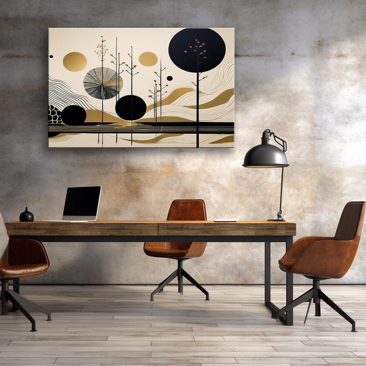 WANDBILD abstrakte formen und linien - Beige, Textil (60/40cm) - Feeby