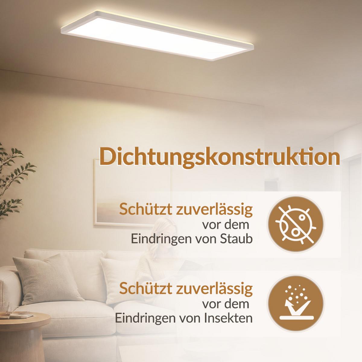 LED DECKENLEUCHTE Helyvith 100/25/5 cm - Weiß, Kunststoff/Metall (100/25/5cm) - ZMH