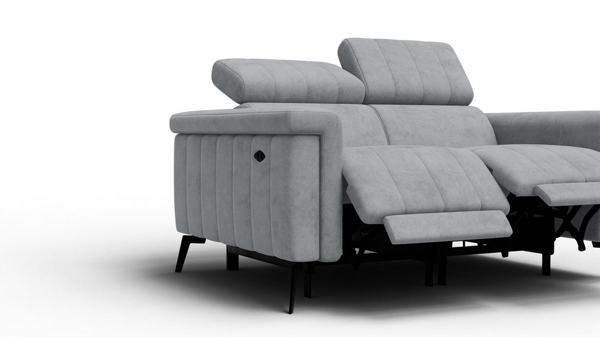 RELAXSOFA NORDEL 2-Sitzer, grau - Schwarz/Grau, Holz/Textil (150/80/105cm) - Wozimo