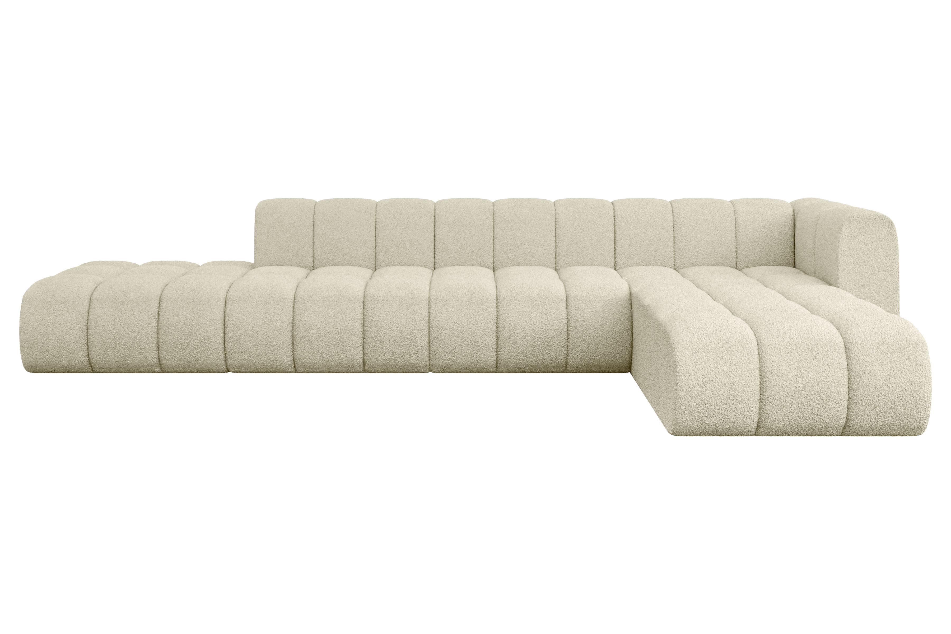 ECKSOFA modulares Sofa Zuvon-L2 - 387x177x70 cm Beige - Beige, Holzwerkstoff/Textil (387/177cm) - ALTDECOR