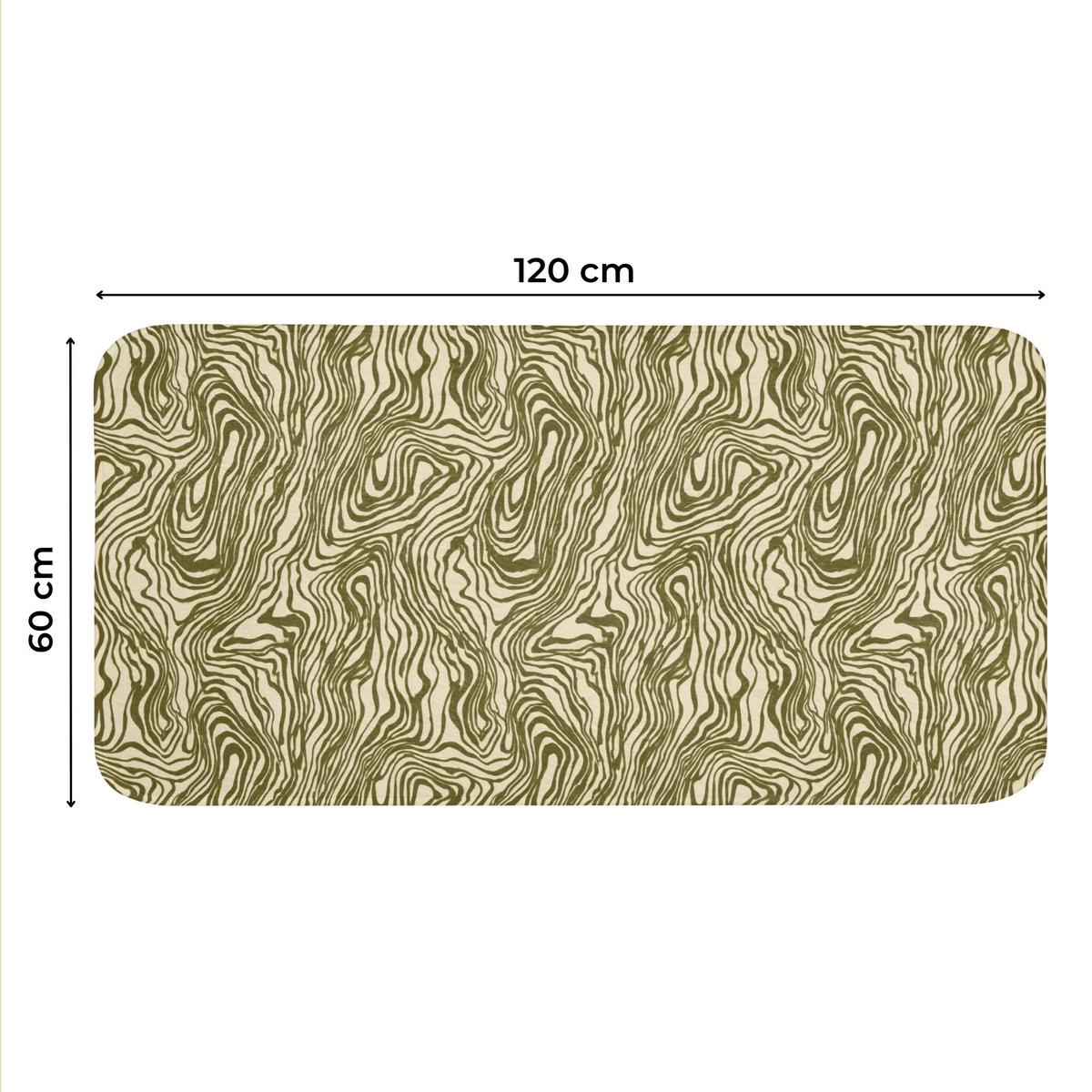 WC-VORLEGER Abstrakt - Marmor - Grün WC Teppich 120x60 cm - Dunkelgrün, Textil (120/1cm) - OnlyWow