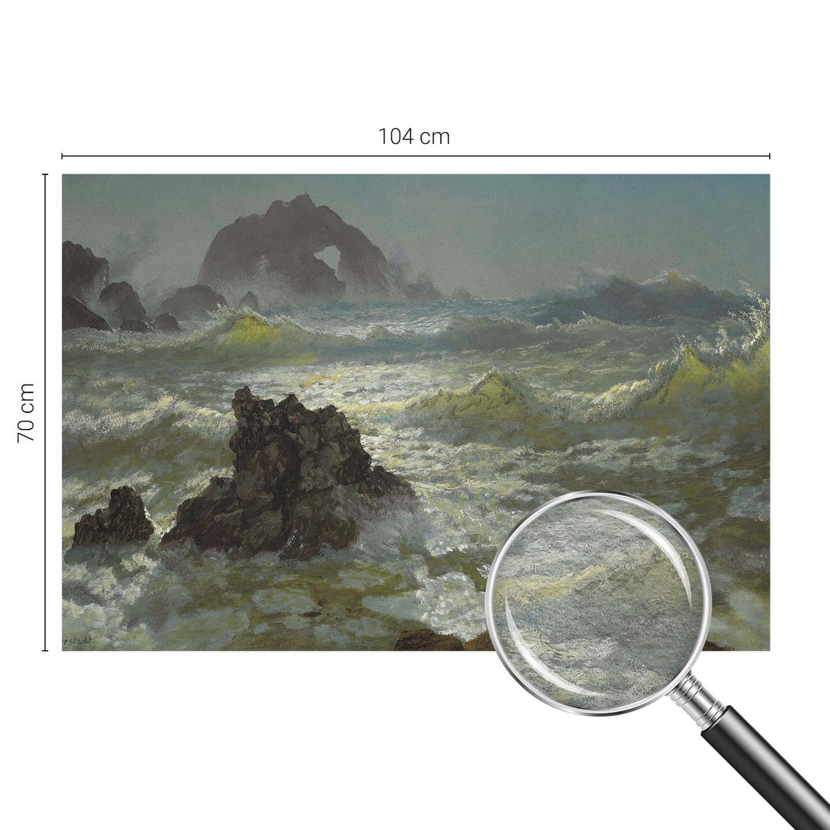 FOTOTAPETE 104x70 cm - Stürmische See - Grau, Textil (104/70cm) - Wallfluent