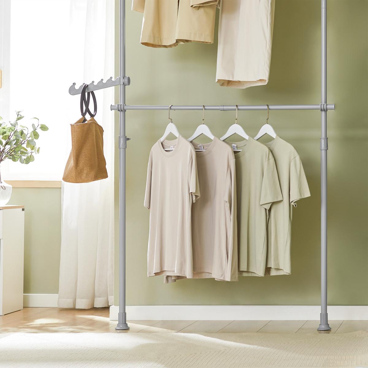 TELESKOP GARDEROBEN SYSTEM Grau - Grau, Kunststoff (113/285/1cm) - SoBuy