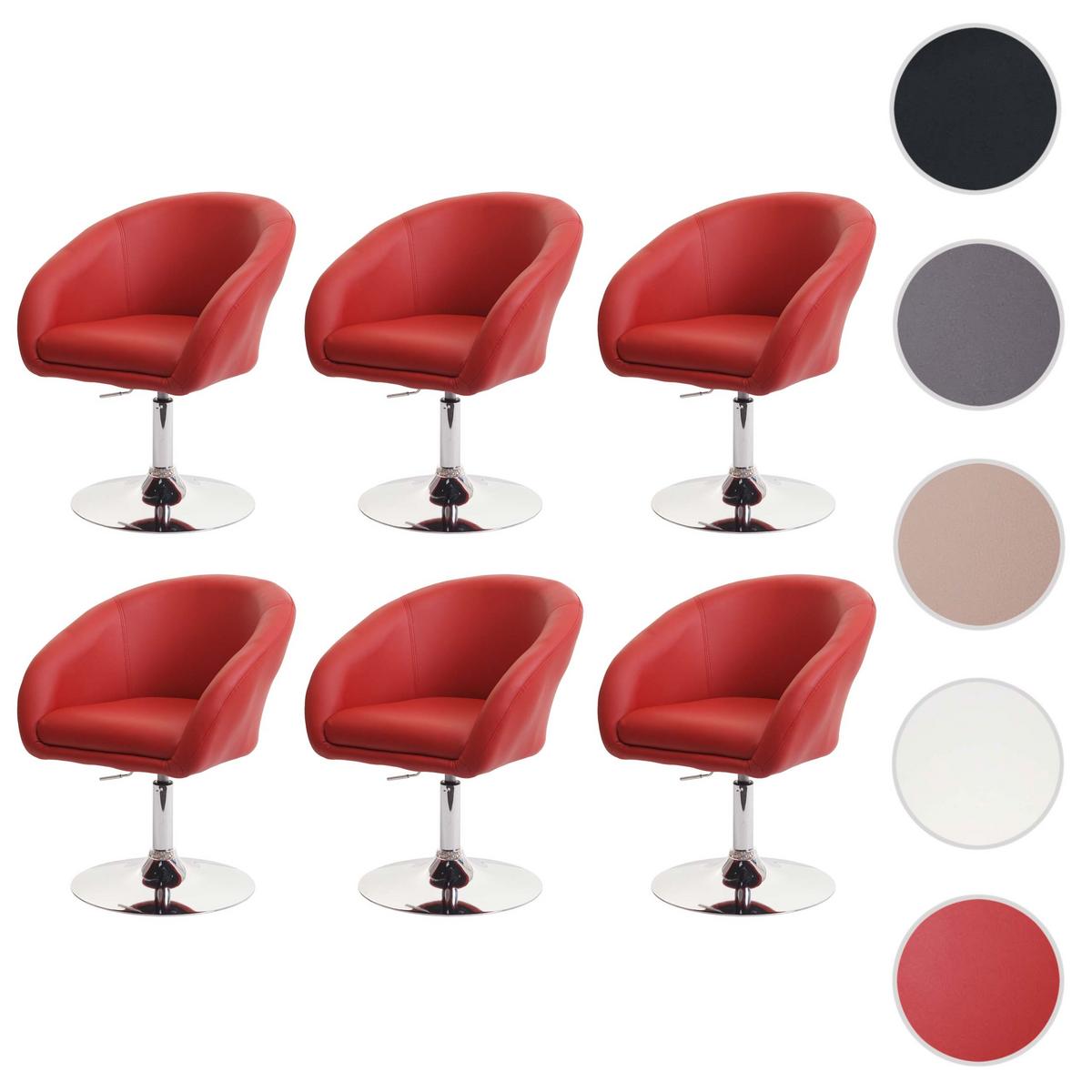 ESSZIMMERSTUHL Rot 6er-Set - Rot, Textil (59/90/60cm) - MCW
