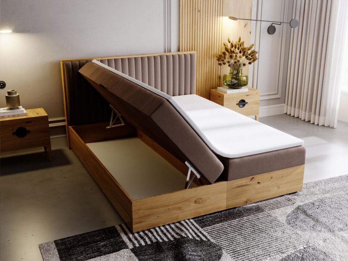 BOXBETT Forest 180x200 Braun - Braun, Holz/Textil (180/200cm) - Graingold
