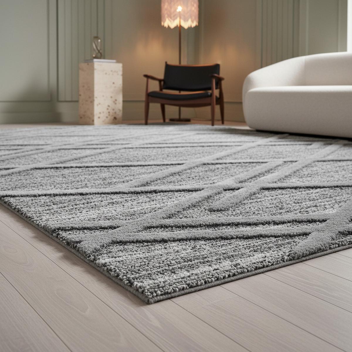 HOCHFLORTEPPICH EISACK, im Boho-Stil, aus Polypropylen, Grau, 280 x 370 cm - Grau, Textil (370/280cm) - KADIMA DESIGN