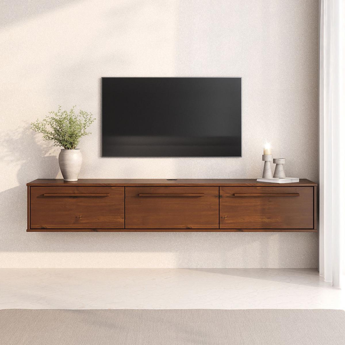 LOWBOARD TECCA - Kastanienfarben, Holz (180/30/34cm) - IDIMEX