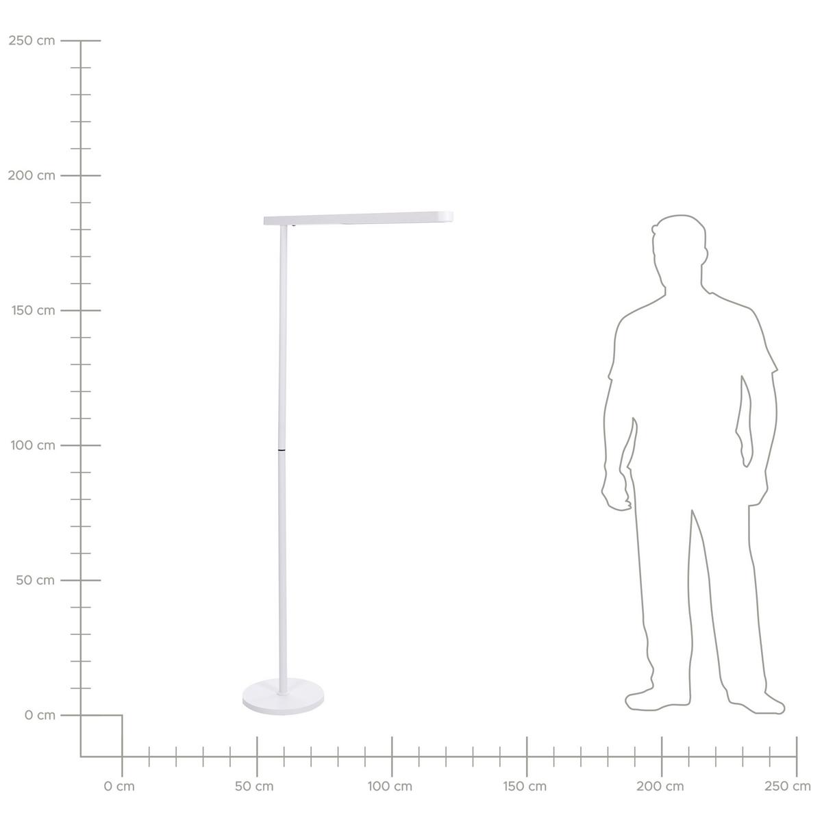 STEHLAMPE Perseus 7/95/186 cm - Weiß, Metall (7/95/186cm) - Beliani