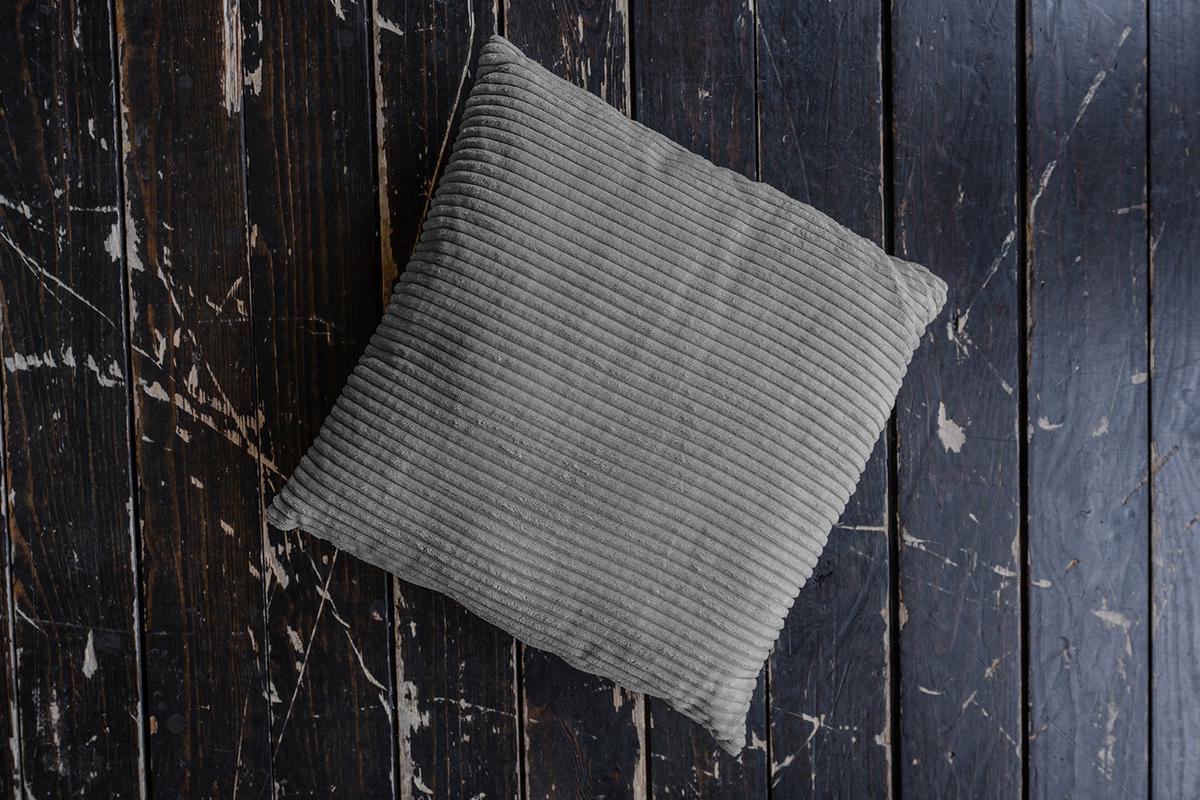 SPITZKISSEN MADELINE Grau Cord - Grau, Textil (50/14cm) - KAWOLA