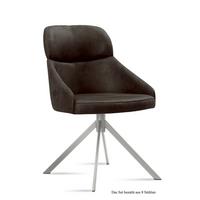 ESSZIMMERSTUHL (8er-Set) Dounia 52x82x63 Edelstahl/Espresso - Edelstahlfarben/Dunkelbraun, Kunststoff (63/82/52cm) - 58aufmkessel