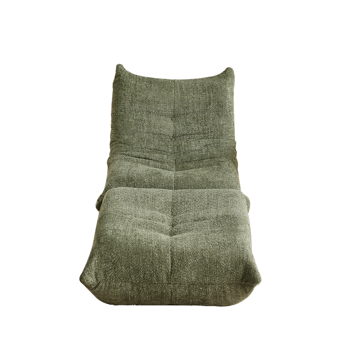 SESSEL Chenille Stil mit Fußhocker & ergonomisch - Grün, Textil (94/71/185cm) - Urban Meuble