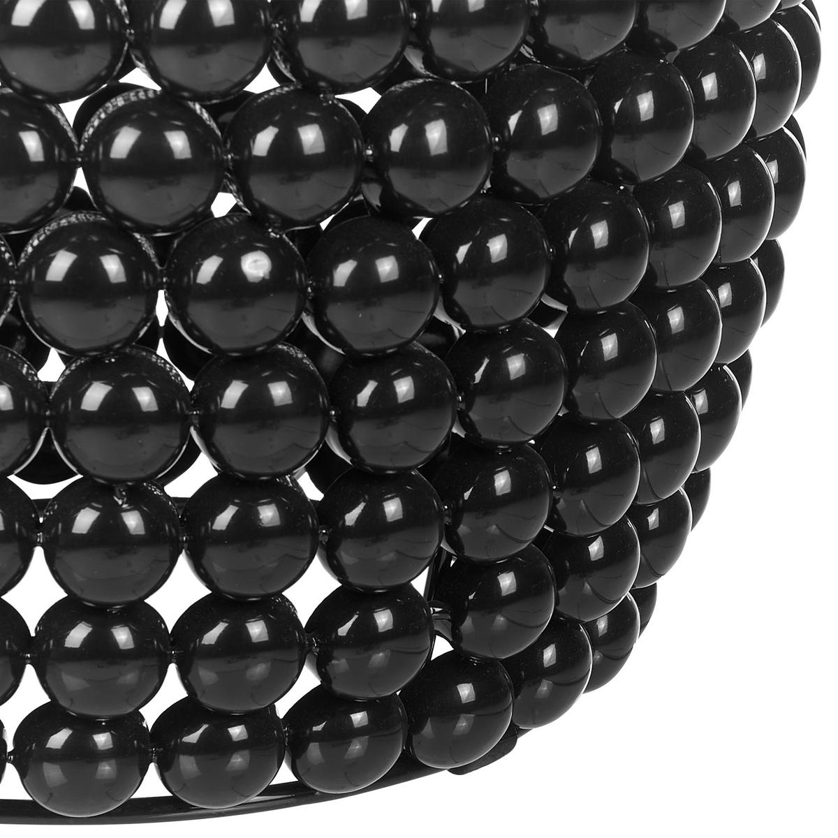 BEISTELLTISCH schwarz Perlen-Optik oval 32 cm Uhana - Schwarz, Kunststoff (62/62/51cm) - Beliani