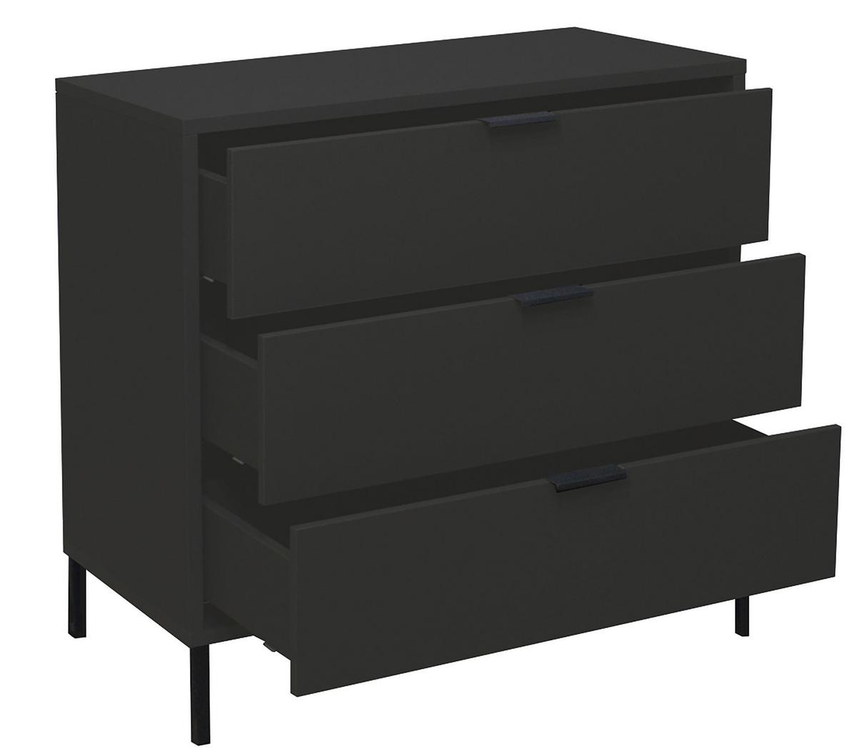 KOMMODE Erna 81x45x82 Anthrazit matt Lack - Anthrazit, Holzwerkstoff (81/82/45cm) - 58aufmkessel