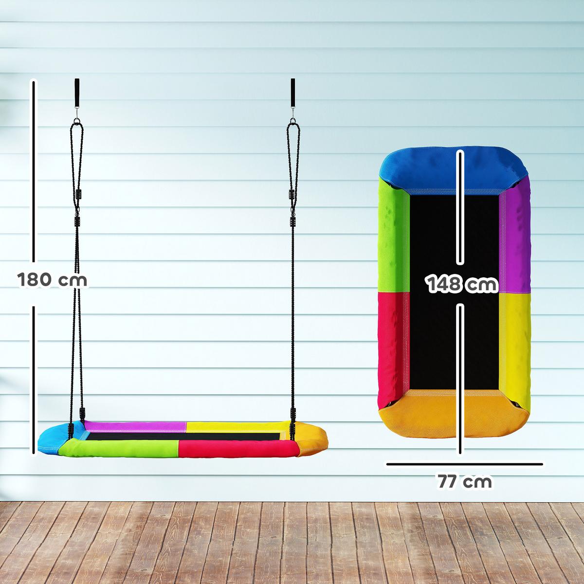 NESTSCHAUKEL Texteline PE Mehrfarbig - Multicolor, Textil (77/148cm) - AIYAPLAY