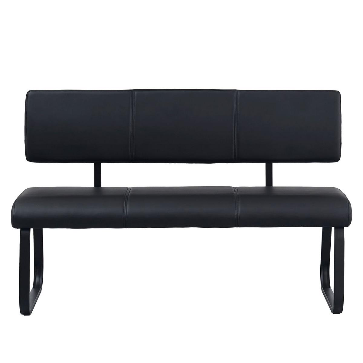 ESSZIMMERBANK VILAS schwarz - Schwarz, Textil/Metall (136/89/59cm) - IDIMEX