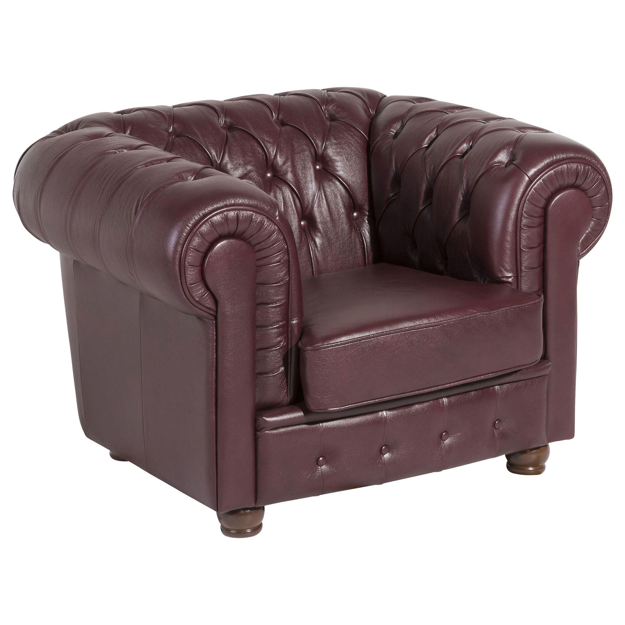 POLSTERSESSEL Kalea Wischleder rot - Rot, Leder (98/76/110cm) - 58aufmkessel