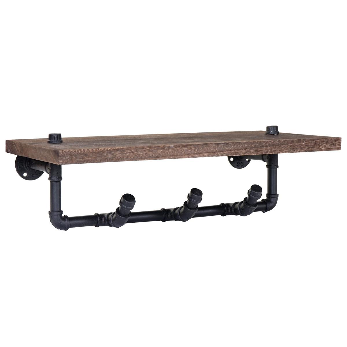 WANDGARDEROBE Braun, Schwarz - Schwarz/Braun, Holz (60/16/25cm) - MCW