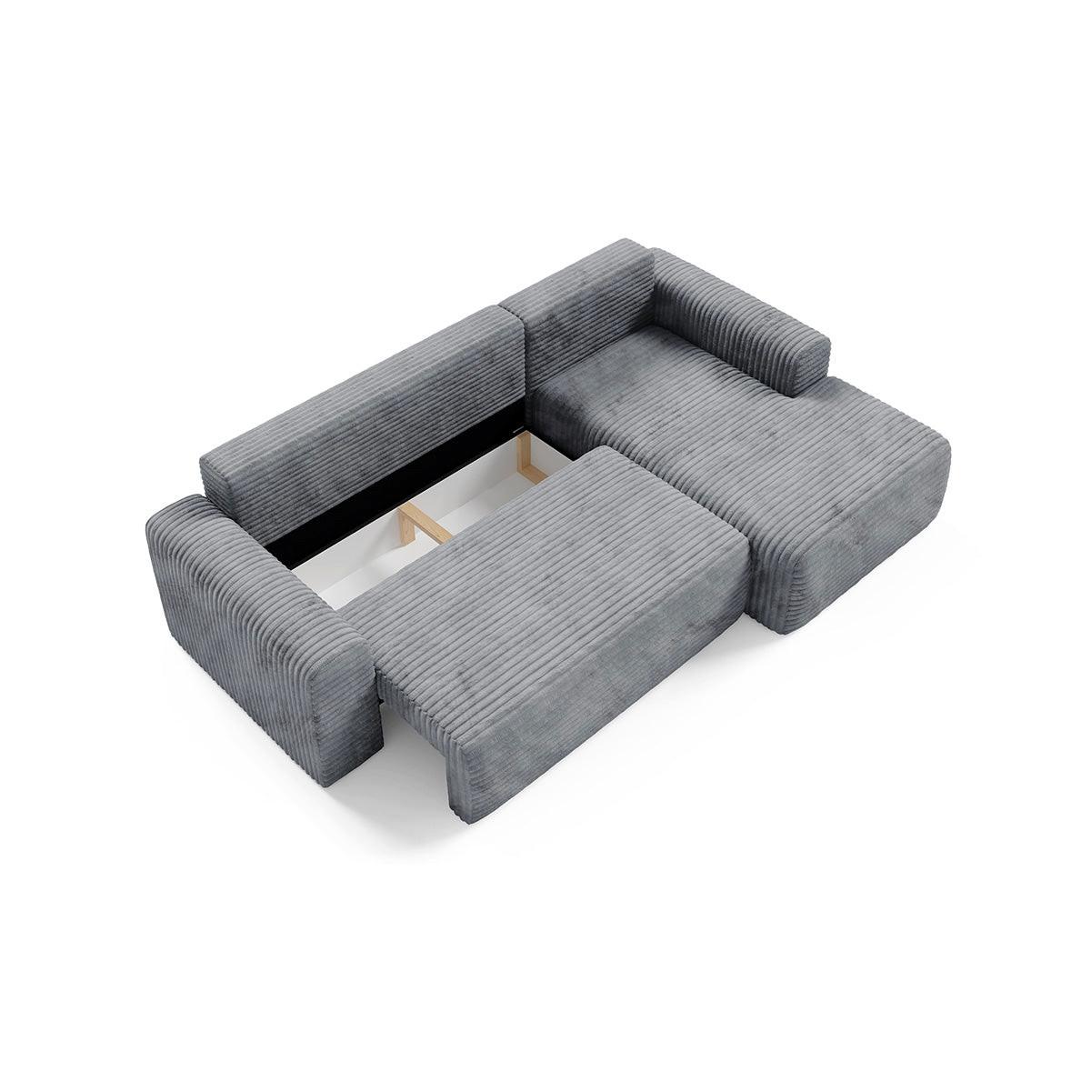 ECKSOFA Romeo 3 Sitzplätze Dunkelgrau - Grau, Holz (268/163cm) - Petits-meubles