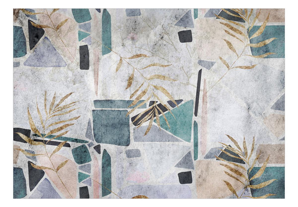 SELBSTKLEBENDE FOTOTAPETE 147/105 cm - Grau/Grün, Kunststoff/Textil (147/1cm) - KUNSTLOFT