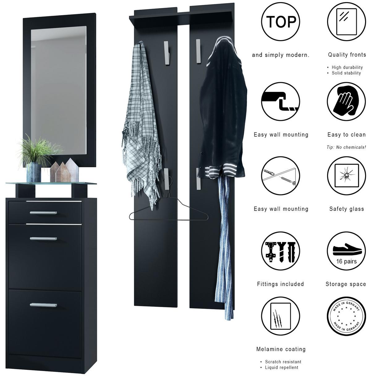 GARDEROBE Loret Front in Weiß matt - Weiß, Holzwerkstoff (140/200/23cm) - Vladon