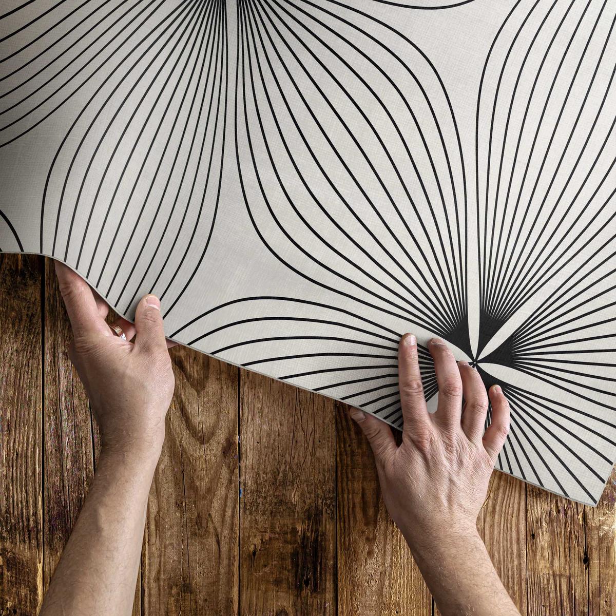 TEPPICH 140x210 cm Stilvolle Blumen Dunkle Linien - Creme, Kunststoff (140/210cm) - Wallfluent