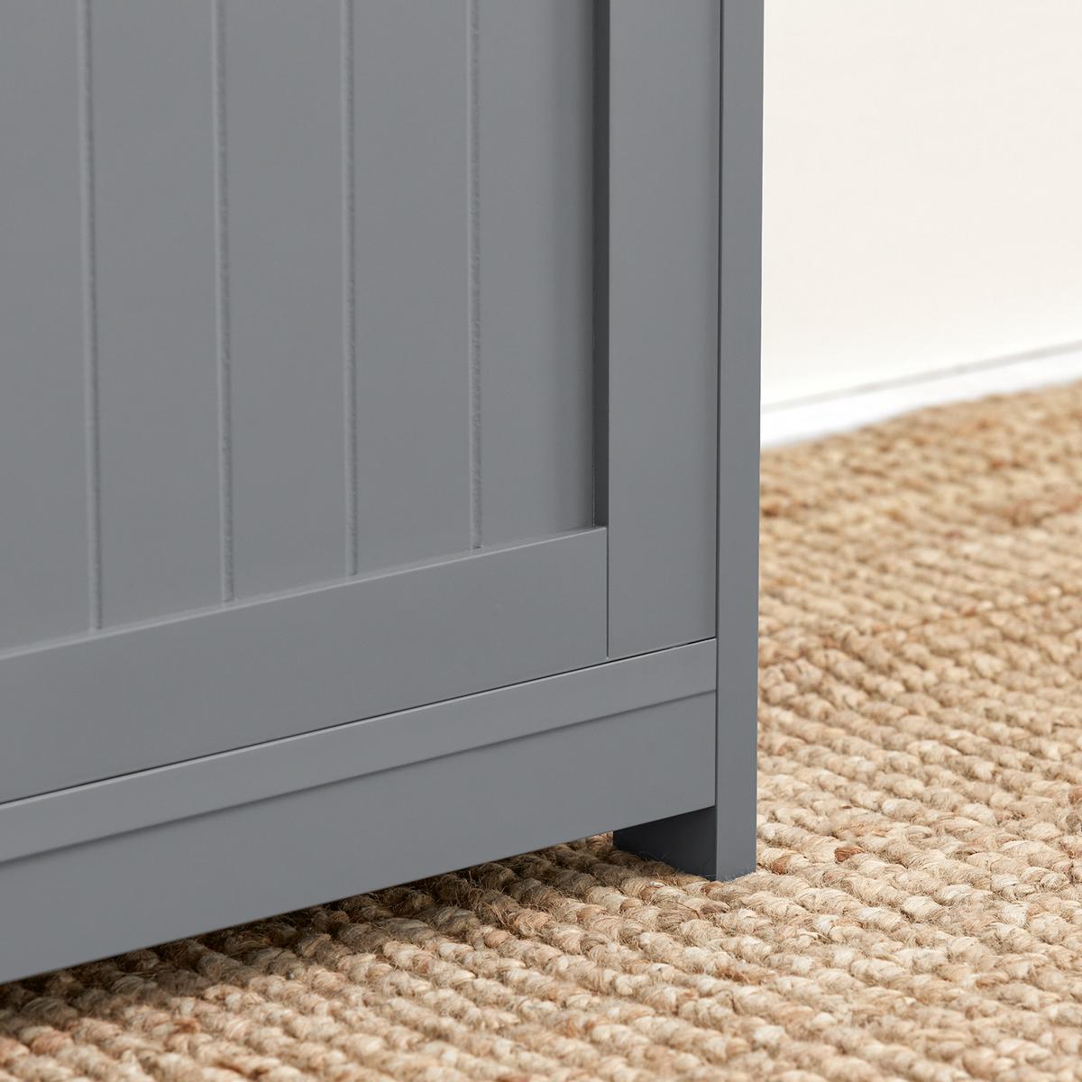 SCHUHBANK Grau - Grau, Holzwerkstoff (90/45/35cm) - SoBuy