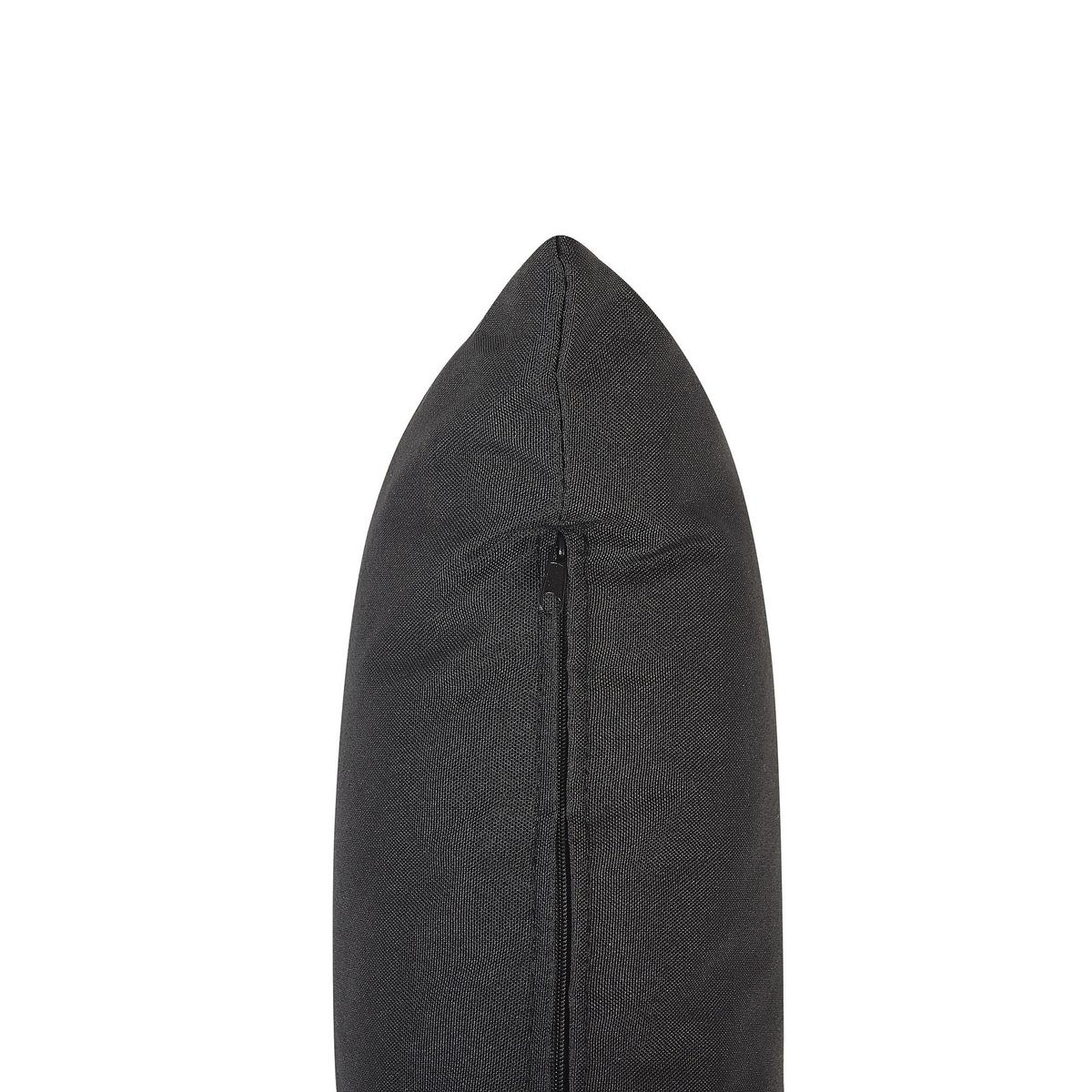 HÄNGESESSEL PE Rattan natürlich/schwarz mit Sitzkissen Pineto - Beige, Kunststoff (66/137/80cm) - Beliani