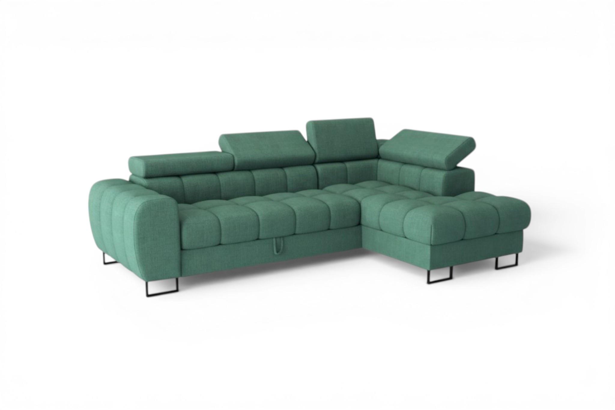 ECKSOFA Bastien Mit Schlaffunktion - Grün, Holzwerkstoff/Textil (260/170cm) - Fun Möbel