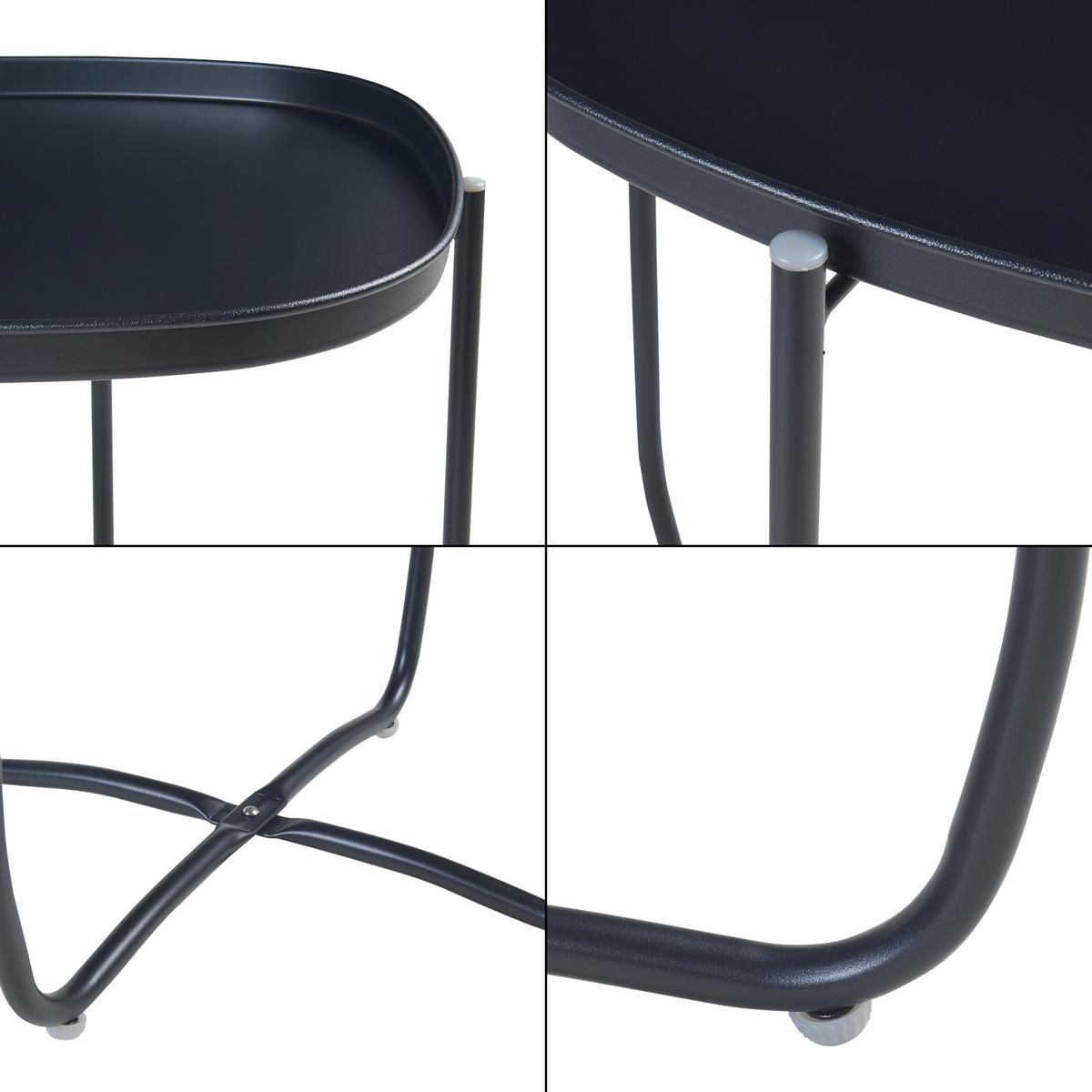 TABLETTTISCH Sandefjord - Schwarz, Metall (46/46/53cm) - [en.casa]