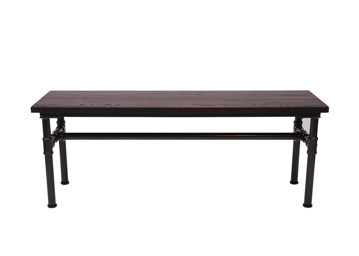 SITZBANK H10B Braun, Schwarz - Schwarz/Braun, Holz (120/45/35cm) - MCW