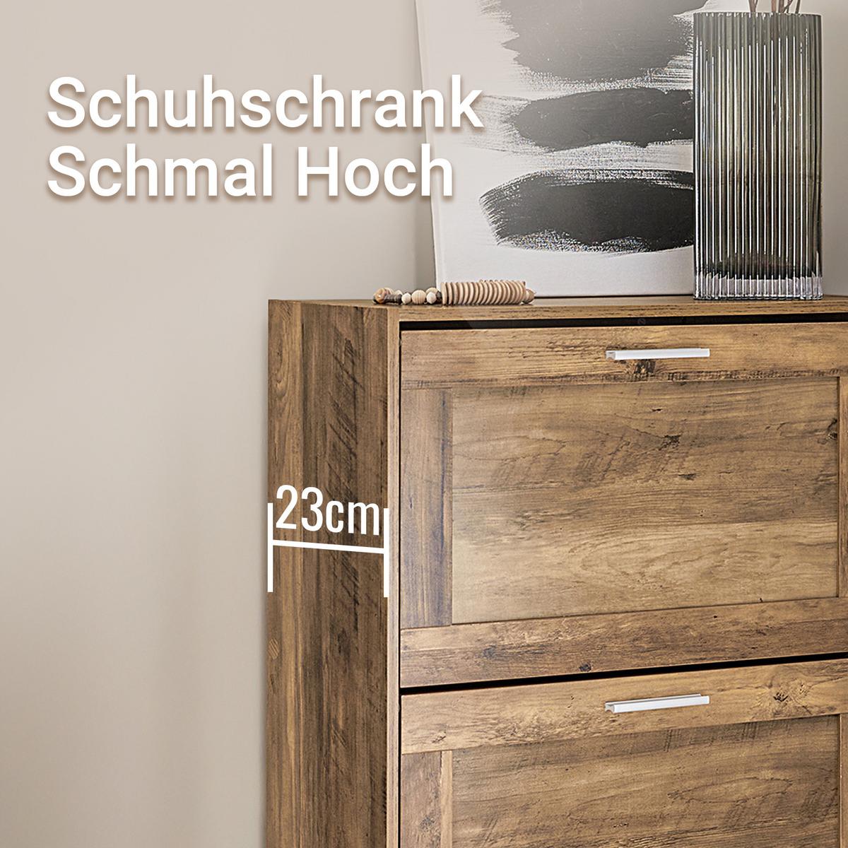 SCHUHSCHRANK Braun - Braun, Holzwerkstoff (60/79/23cm) - SoBuy