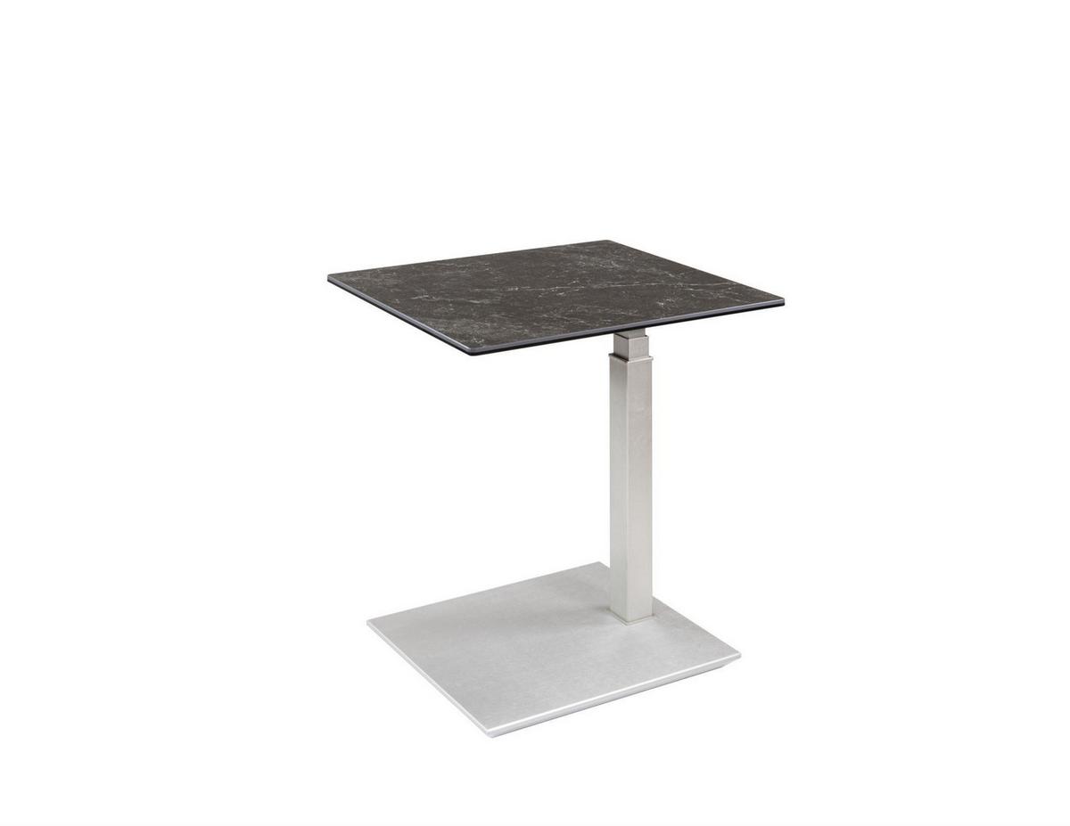 BEISTELLTISCH Chandra 55x47x54 höhenverstellbar Perlsilber/Keramik - Grau, Keramik (55/47/54cm) - 58aufmkessel