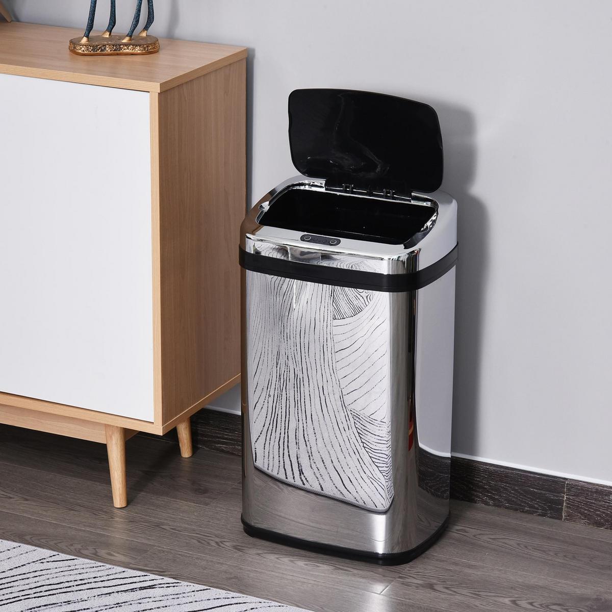 EDELSTAHL Automatik Sensor Mülleimer Abfalleimer Sensor viereckig 30L - Multicolor, Kunststoff (25/58/33cm) - HOMCOM