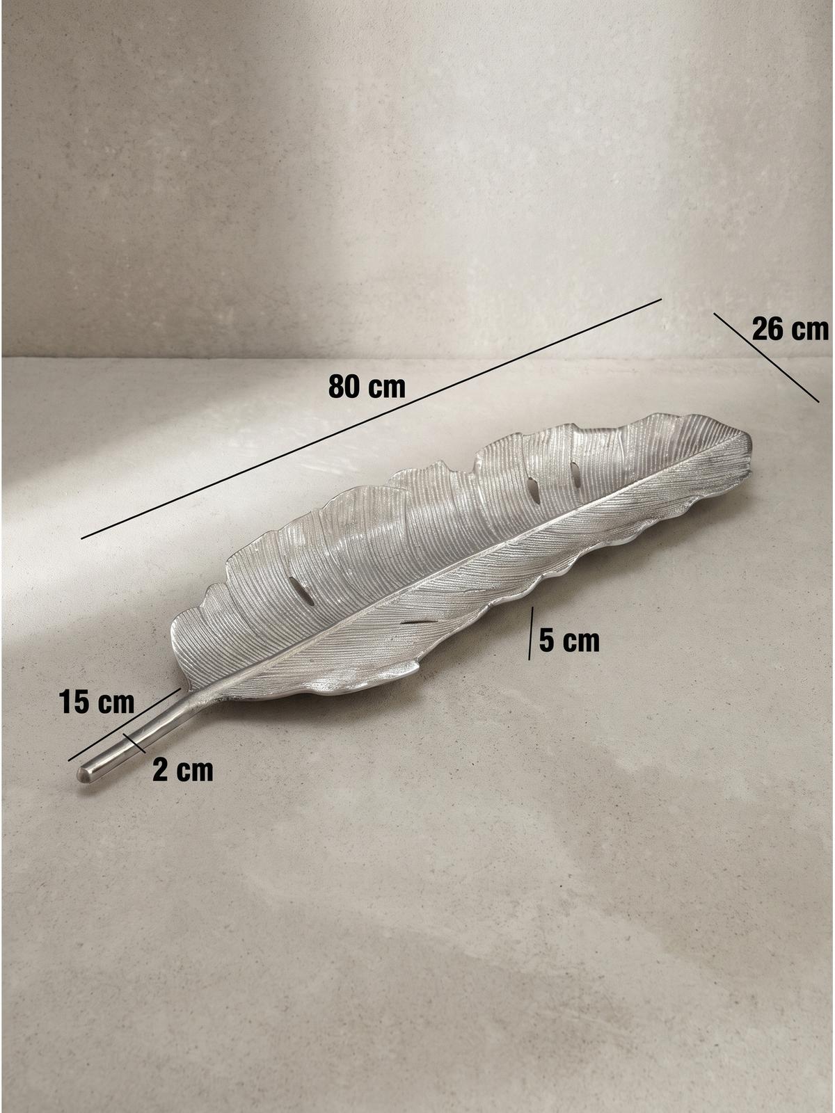 DEKOSCHALE SUBIACO, Aluminium, handgefertigt, Silber, 80 x 26 x 5 cm - Silberfarben, Metall (5cm) - KADIMA DESIGN